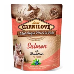 Carnilove Pouch Pate Salmon W. Blueberries | Vådfoder Hvalpe